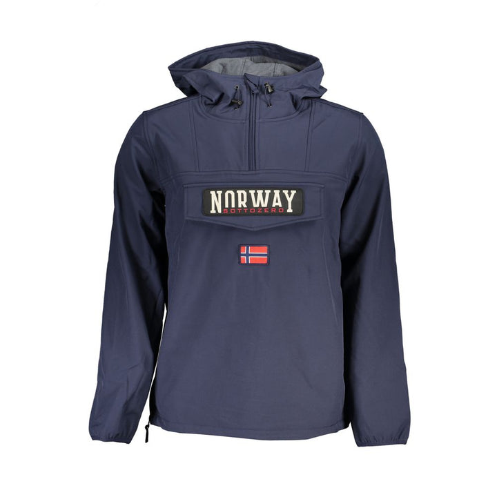 Norway 1963 Sleek Soft Shell Hooded Jacket in Bold Blue - Kick Luxe