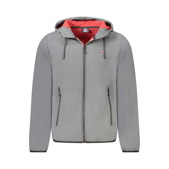 Norway 1963 Gray Polyester Men's Hooded Jacket - Kick Luxe