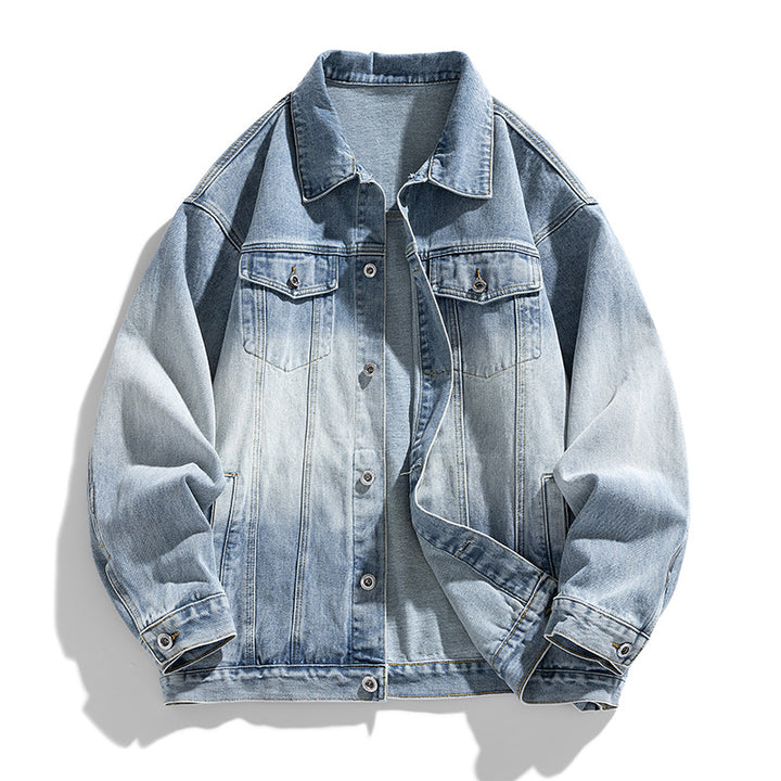 Men’s Retro Loose Denim Jacket – Oversized Vintage Jean Coat for Streetwear & Everyday Style
