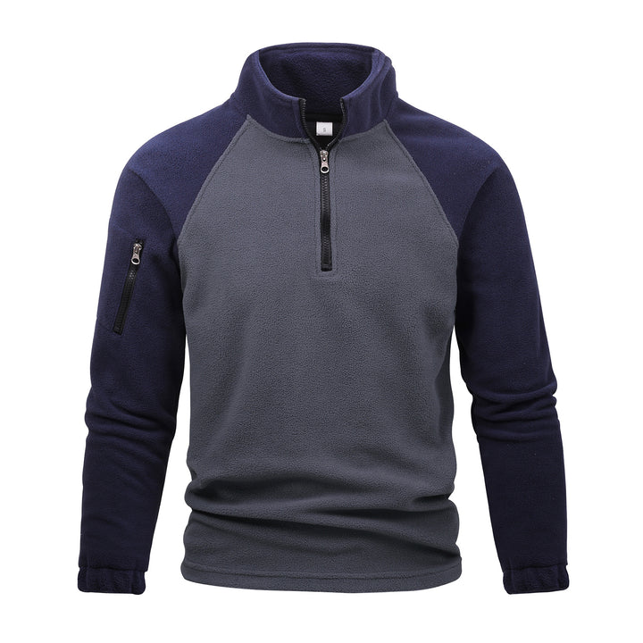 Pullover Stitching Contrast Color Zipper Top – Sporty Streetwear Comfort with Modern Flair